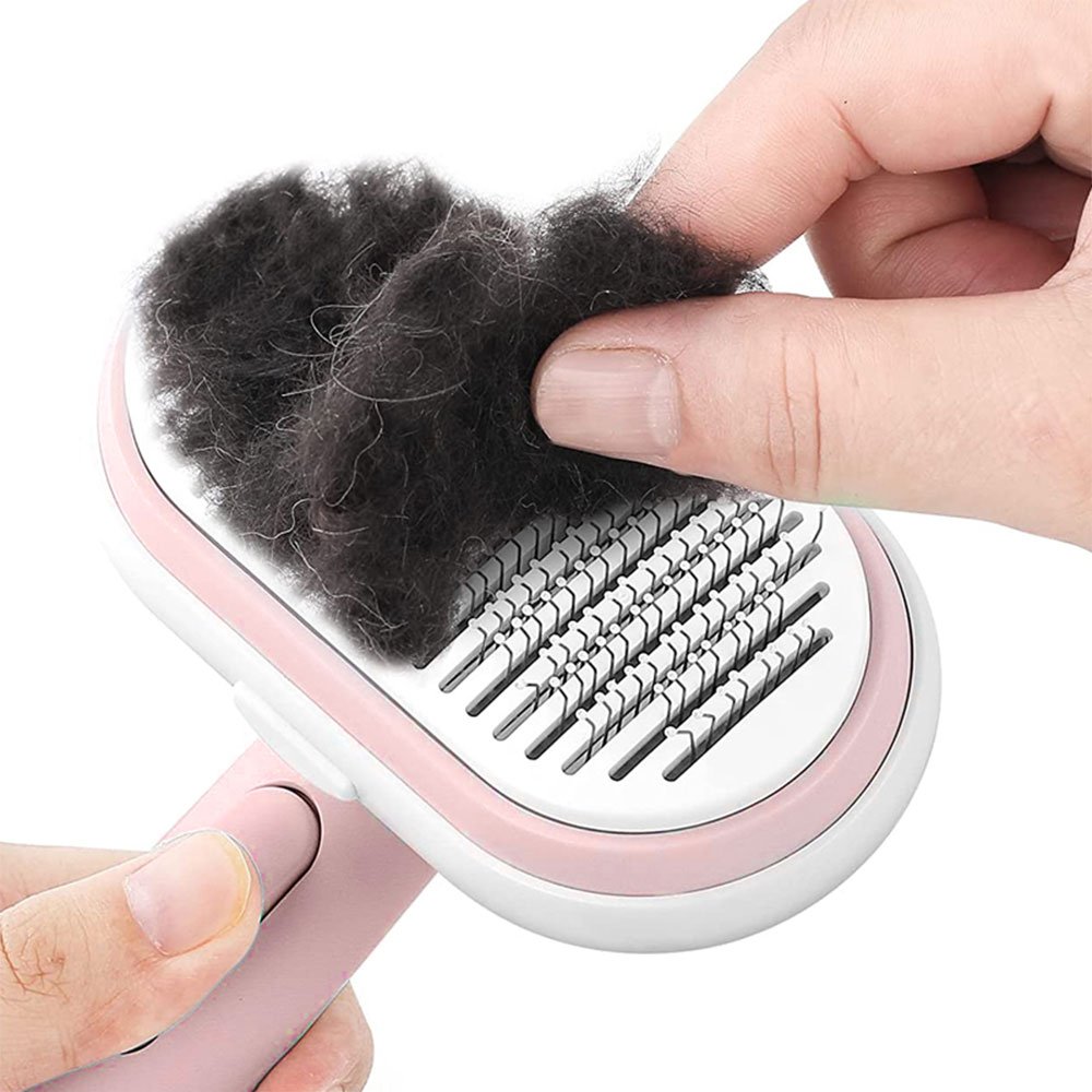 Self-Cleaning Slicker Brush Pet Grooming Brush with Massager_9